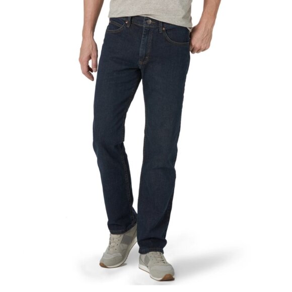 Lee Other - Lee Mens Regular Straight Fit Dark Wash Jeans 36x29 Mcclane Denim Classic Style